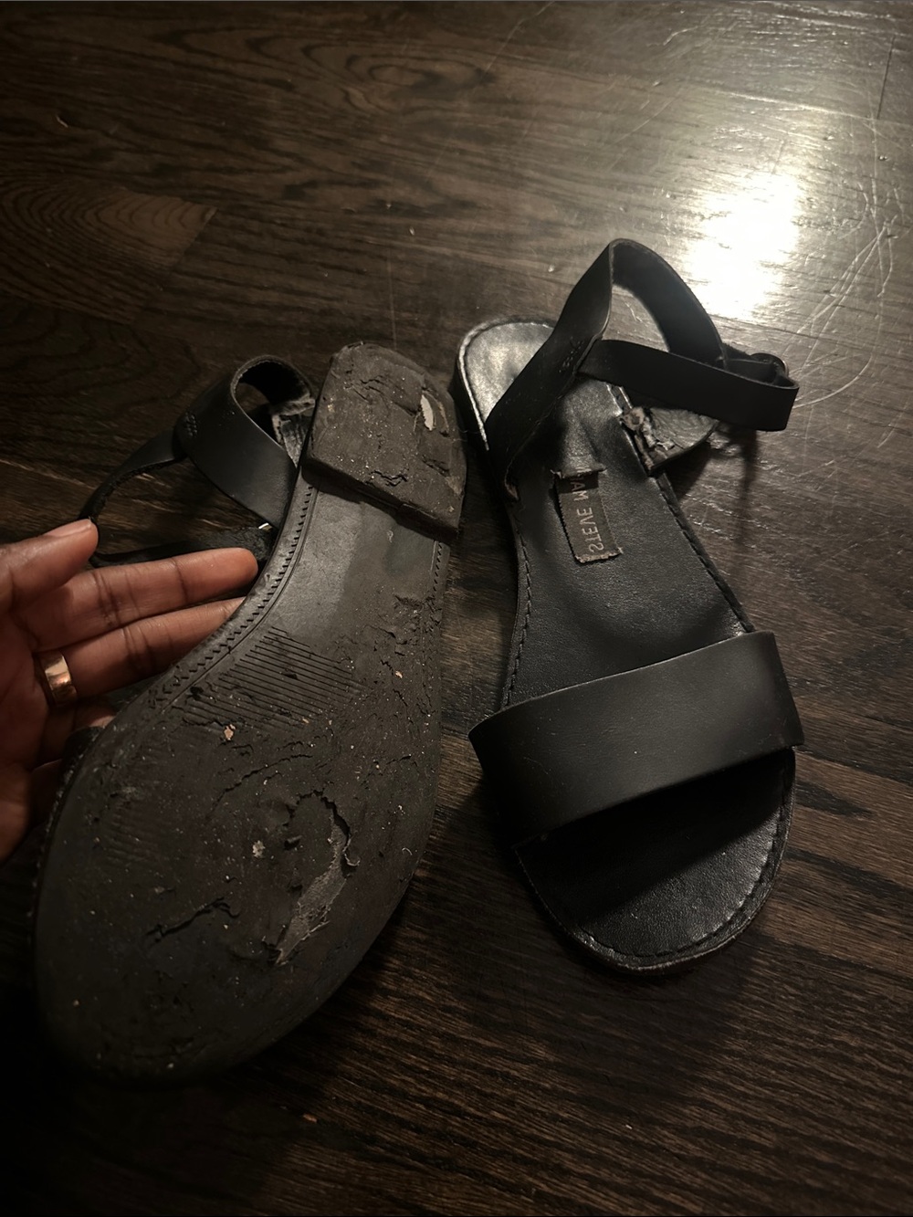 Steve Madden Black Strappy Open-Toe Sandals